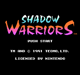 Shadow Warriors Title Screen